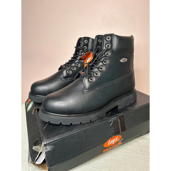Lugz Men\'s Drifter 6 Steel Toe Work Boot Black Size 11 W Water Slip Resistant